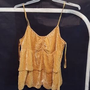 Inc gold velour spaghetti straps size 14
